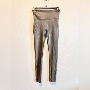 SPANX Olive Green Faux-Leather Leggings